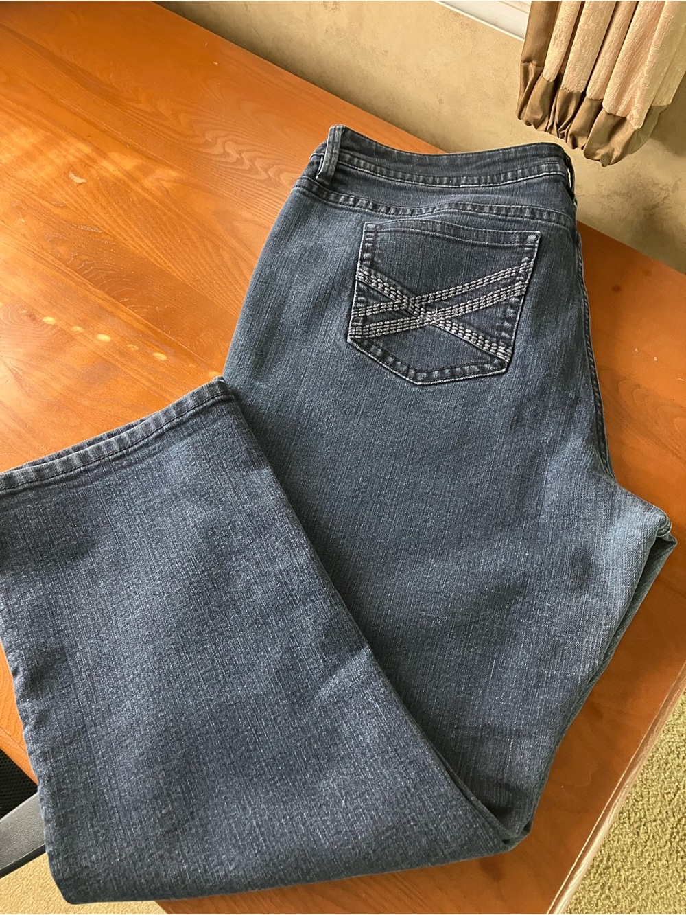 a.n.a Women's Straight Leg Jeans in Dark Blue Wash Women’s Plus 18 Mid Rise
